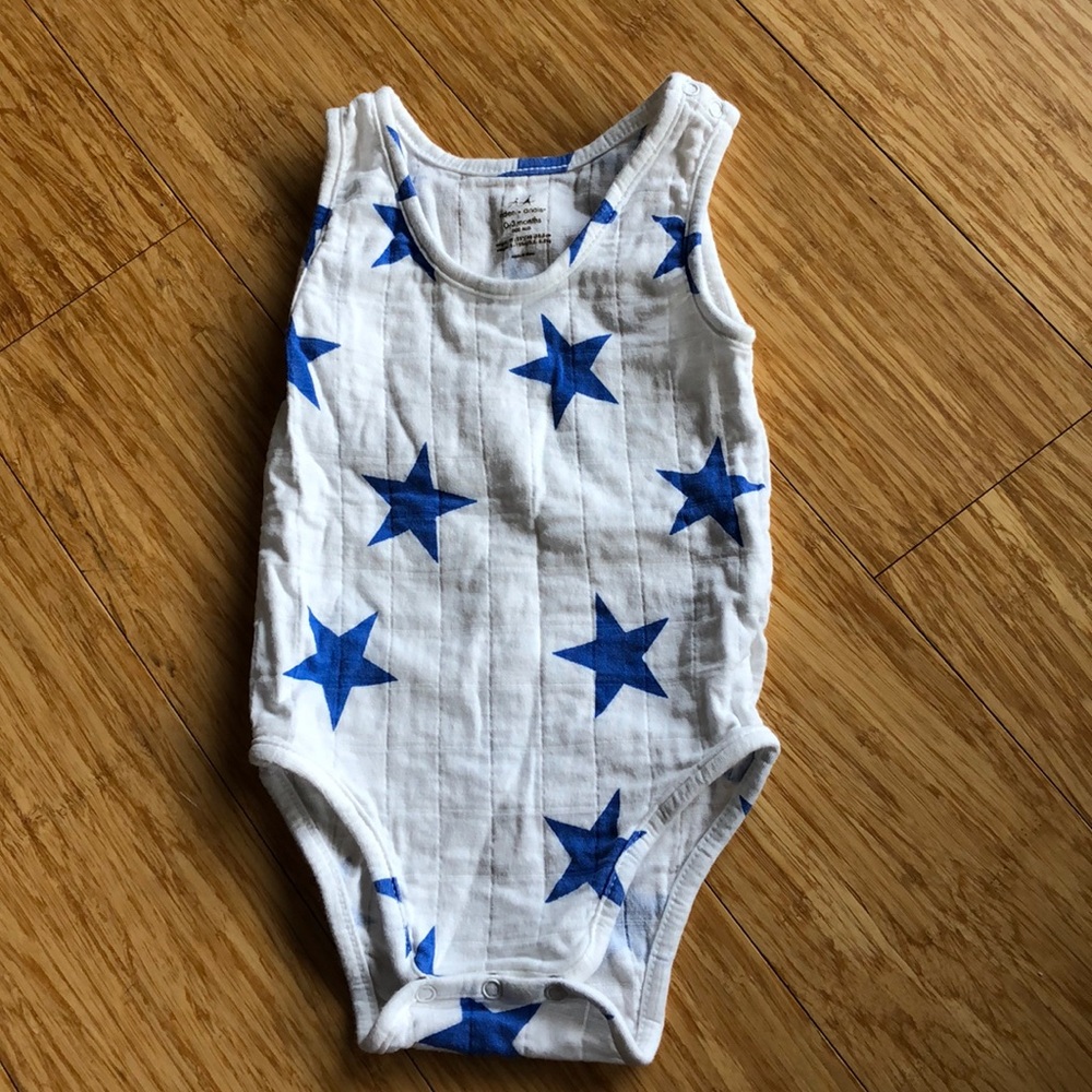 Aden and Anais blue star onesie - size 0-3 months